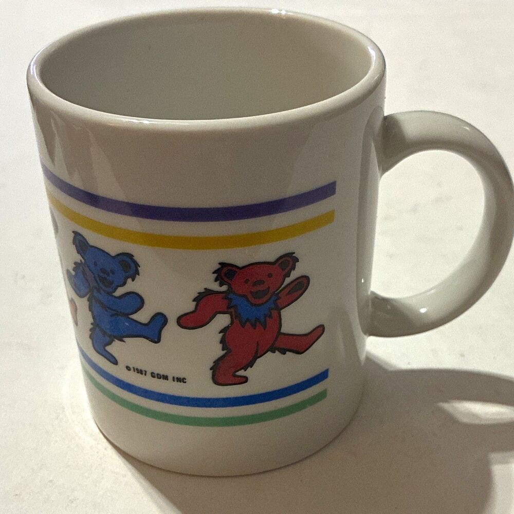 Vintage 1987 Grateful Dead Dancing Bears Ceramic Coffee Mug GDM Inc Original